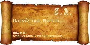 Balkányi Martin névjegykártya